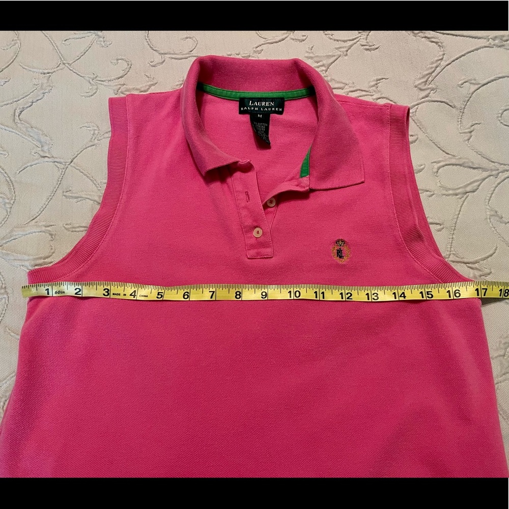 Lauren Ralph Lauren 100% cotton pink polo shirt size - M - Picture 4 of 7